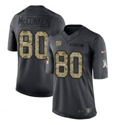 Men's Nike New York Giants #80 Phil McConkey Limited Black 2016 Salute to Service NFL Jersey
