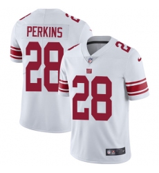 Men's Nike New York Giants #28 Paul Perkins White Vapor Untouchable Limited Player NFL Jersey