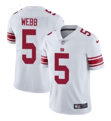 Men's Nike New York Giants #5 Davis Webb White Vapor Untouchable Limited Player NFL Jersey