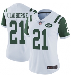 Women's Nike New York Jets #21 Morris Claiborne Elite White NFL Jersey