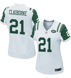 Women's Nike New York Jets #21 Morris Claiborne Game White NFL Jersey