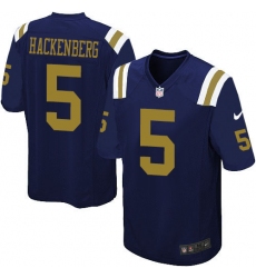 Youth Nike New York Jets #5 Christian Hackenberg Elite Navy Blue Alternate NFL Jersey