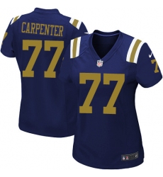 Women's Nike New York Jets #77 James Carpenter Elite Navy Blue Alternate NFL Jersey
