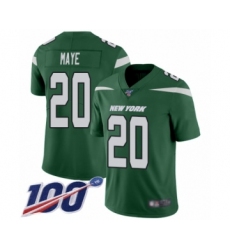 Men's New York Jets #20 Marcus Maye Green Team Color Vapor Untouchable Limited Player 100th Season Football Jersey