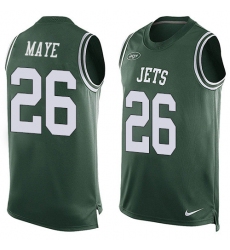 Men's Nike New York Jets #26 Marcus Maye Limited Green Player Name & Number Tank Top NFL Jersey