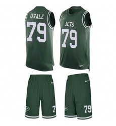 Men's Nike New York Jets #79 Brent Qvale Limited Green Tank Top Suit NFL Jersey