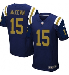 Men's Nike New York Jets #15 Josh McCown Elite Navy Blue Alternate NFL Jersey