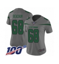 Women's New York Jets #68 Kelvin Beachum Limited Gray Inverted Legend 100th Season Football Jersey