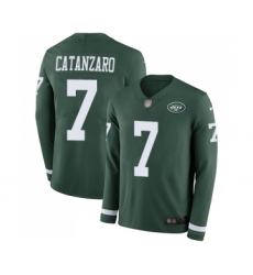 Men's New York Jets #7 Chandler Catanzaro Limited Green Therma Long Sleeve Football Jersey