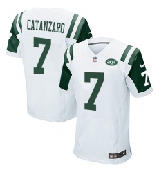 Men's Nike New York Jets #7 Chandler Catanzaro Elite White NFL Jersey