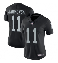Women's Nike Oakland Raiders #11 Sebastian Janikowski Elite Black Team Color NFL Jersey