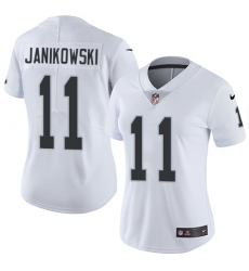 Women's Nike Oakland Raiders #11 Sebastian Janikowski Elite White NFL Jersey
