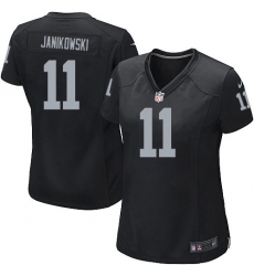 Women's Nike Oakland Raiders #11 Sebastian Janikowski Game Black Team Color NFL Jersey