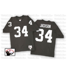 Youth Mitchell and Ness Oakland Raiders #34 Bo Jackson Black Team Color Authentic NFL Throwback Jersey