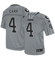 Men's Nike Oakland Raiders #4 Derek Carr Elite Lights Out Grey NFL Jersey