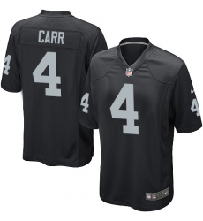 Men's Nike Oakland Raiders #4 Derek Carr Game Black Team Color NFL Jersey