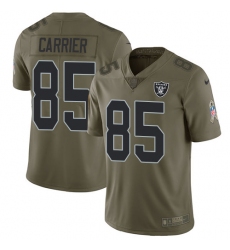 Men's Nike Oakland Raiders #85 Derek Carrier Limited Olive 2017 Salute to Service NFL Jersey