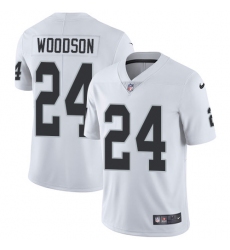 Youth Nike Oakland Raiders #24 Charles Woodson Elite White NFL Jersey