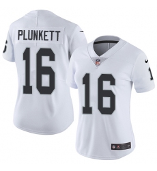 Women's Nike Oakland Raiders #16 Jim Plunkett Elite White NFL Jersey