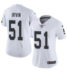 Women's Nike Oakland Raiders #51 Bruce Irvin Elite White NFL Jersey
