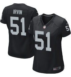Women's Nike Oakland Raiders #51 Bruce Irvin Game Black Team Color NFL Jersey