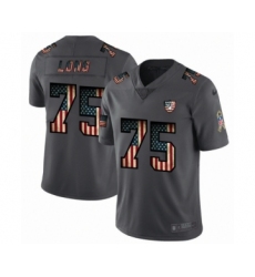 Men's Oakland Raiders #75 Howie Long Limited Black USA Flag 2019 Salute To Service Football Jersey