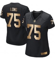 Women's Nike Oakland Raiders #75 Howie Long Elite Black/Gold Team Color NFL Jersey
