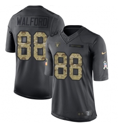 Men's Nike Oakland Raiders #88 Clive Walford Limited Black 2016 Salute to Service NFL Jersey