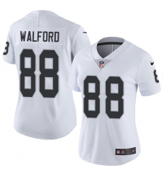 Women's Nike Oakland Raiders #88 Clive Walford Elite White NFL Jersey