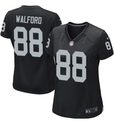 Women's Nike Oakland Raiders #88 Clive Walford Game Black Team Color NFL Jersey