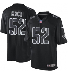 Men's Nike Oakland Raiders #52 Khalil Mack Limited Black Impact NFL Jersey
