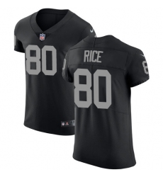 Men's Nike Oakland Raiders #80 Jerry Rice Black Team Color Vapor Untouchable Elite Player NFL Jersey