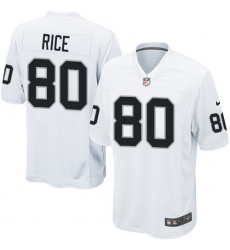 Men's Nike Oakland Raiders #80 Jerry Rice Game White NFL Jersey