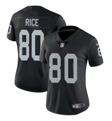 Women's Nike Oakland Raiders #80 Jerry Rice Elite Black Team Color NFL Jersey