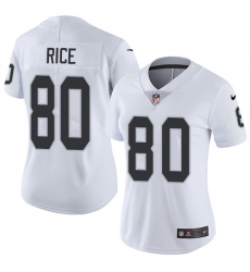 Women's Nike Oakland Raiders #80 Jerry Rice Elite White NFL Jersey