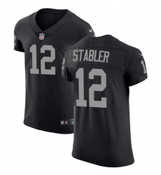 Men's Nike Oakland Raiders #12 Kenny Stabler Black Team Color Vapor Untouchable Elite Player NFL Jersey