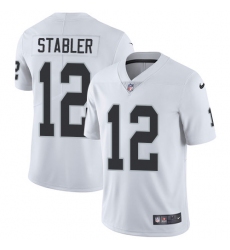 Youth Nike Oakland Raiders #12 Kenny Stabler Elite White NFL Jersey