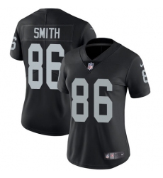 Women's Nike Oakland Raiders #86 Lee Smith Elite Black Team Color NFL Jersey