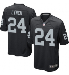 Men's Nike Oakland Raiders #24 Marshawn Lynch Game Black Team Color NFL Jersey