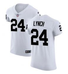 Men's Nike Oakland Raiders #24 Marshawn Lynch White Vapor Untouchable Elite Player NFL Jersey