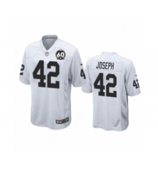 Men's Oakland Raiders #42 Karl Joseph Game 60th Anniversary White Football Jersey