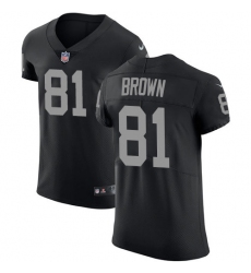 Men's Nike Oakland Raiders #81 Tim Brown Black Team Color Vapor Untouchable Elite Player NFL Jersey