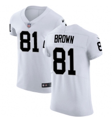 Men's Nike Oakland Raiders #81 Tim Brown White Vapor Untouchable Elite Player NFL Jersey