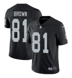 Youth Nike Oakland Raiders #81 Tim Brown Elite Black Team Color NFL Jersey