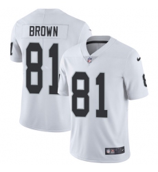 Youth Nike Oakland Raiders #81 Tim Brown Elite White NFL Jersey