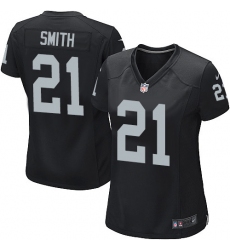 Women's Nike Oakland Raiders #21 Sean Smith Game Black Team Color NFL Jersey