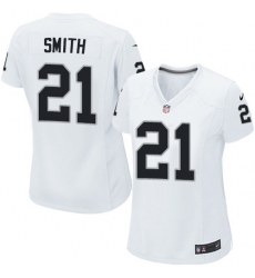 Women's Nike Oakland Raiders #21 Sean Smith Game White NFL Jersey