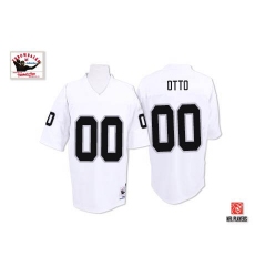 Mitchell and Ness Oakland Raiders #00 Jim Otto White Authentic NFL Throwback Jersey