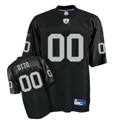 Reebok Oakland Raiders #00 Jim Otto Black Replica Throwback NFL Jersey