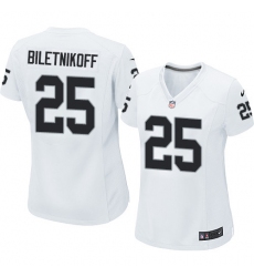 Women's Nike Oakland Raiders #25 Fred Biletnikoff Game White NFL Jersey